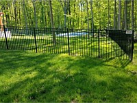 <b>54'' high Black Alumi Guard 3-Rail Ascot Aluminum Fencing with Flat Post Caps 2</b>